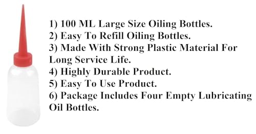 Image of Bottle Pour Spouts Lubricating Oil Dispenser Empty Sewing Machine Oil Bottle Tel Kuppi Empty Oil Dispenser - Pack of 4