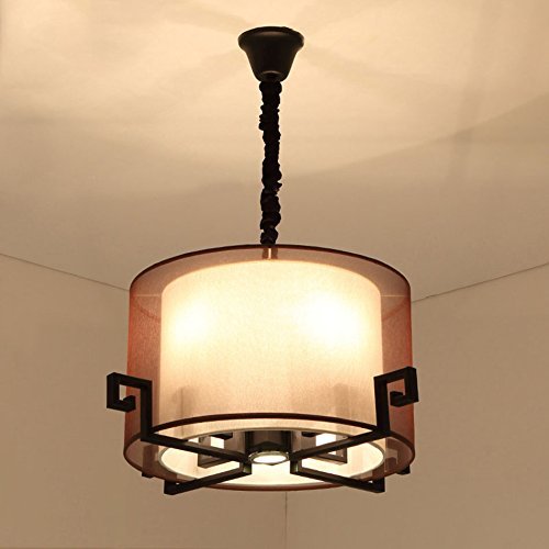 Plafonnier chinois en fer CLSDRZC, suspension ronde pour chambre et restaurant