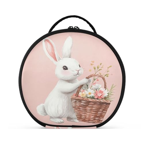 Takiito Bunny in Pink Travel Makeup Case Portable Makeup Box Artist Cosmetic Case Organizer With Adjustable Dividers
