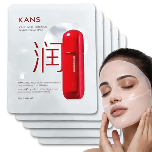 Image of KANS Advanced Collagen Firming Sheet Mask (Pack of 5), Peptides & Hyaluronic Acid, Anti-Aging, Firmer & Bouncier Skin, Wrinkle-Smoothing, Tiracle PRO, Boost Collagen, Instant Glow & Radiant Skin