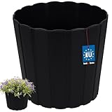 KOTARBAU® Blumentopf - Pflanzkübel - ⌀ 20 cm H: 18 cm – Anthrazit – Kunststoff - Pflanztopf für Zimmerplanzen - Blumentöpfe - Groß - Außen – Übertopf – Balkon – Dekorativ