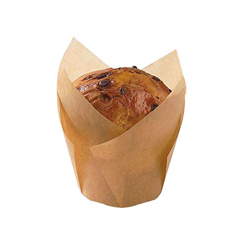 Nature's Party Tulip Brown Baking Cup | Tulip Cupcake Liners for Baking | Treat Cups for Weddings, Birthdays, Baby Showers | Recyclable Standard Size Brown Tulip Style Baking Cups - 3Oz - 576 Pcs