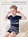 JunNeng Bamboo Viscose Toddler Pajamas,Baby Boy Girl Solid Snug Fit Short Sleeve Summer Sleepwear PJS,Dark Green+Dark Blue 18-24 Months