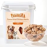 Pawaura Freeze-Dried Chicken Hearts Cat & Dog Treats, 17.63 oz (1.1LB) — High Protein, Single Ingredient, Grain Free, No Additives or Preservatives, Sealed Box