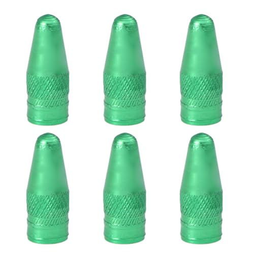 6 Piezas Tapas de Aire para Bicicleta de Aleación de Aluminio con Revestimiento Antióxido Verde Tapas de Válvula Francesa para Bicicletas de Montaña y Carretera Protección contra Suciedad y Humedad Instalación Fácil