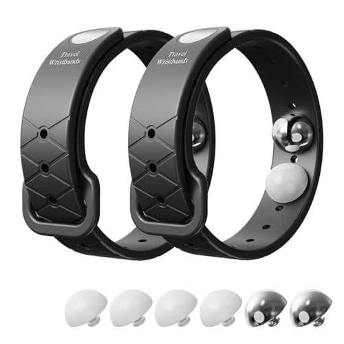 IDNNSRFSK Pulseras antimareos, silicona natural, ajustables, para adultos y niños. Alivio de náuseas por acupresión en coche, mar y avión.