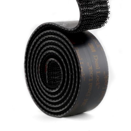 Dual Lock SJ3550 Fixation refermable 2,5 cm × 0,9 m Ruban adhésif puissant avec têtes emboîtables en forme de champignon pour une utilisation en intérieur et en extérieur Noir