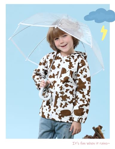 Image of COSLAND Toddler Boys Girls Rain Jacket Waterproof Hooded Raincoat, 2-5T