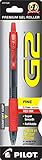 PILOT G2 Premium Refillable & Retractable Rolling Ball Gel Pen, Fine Point, Red Ink, Single Pen (31028)