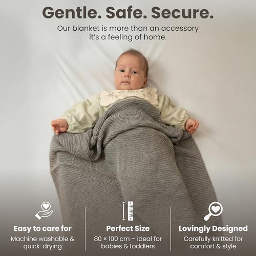 Image of Soft Knit Baby Blanket 30x40 in, Light Grey - Oeko-Tex Certified, Breathable Swaddle & Receiving Blanket for Newborns, Crib & Stroller, Machine Washable