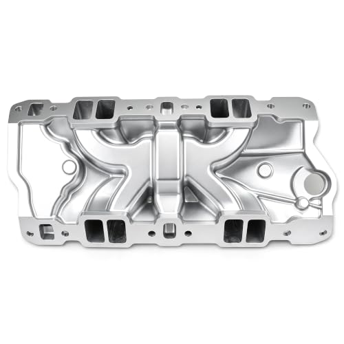 Image of 2701 EPS Dual Plane Intake Manifold for SBC 262-400 V8 Polished | Compatible with Chevy Small Block 305 327 350 383 1955-1986 Idle-5,500 RPM Cast Aluminum Square Bore