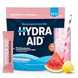 HYDRA AID Hydration Powder Drink Mix | Marine-Mineral Electrolytes, Vitamins B+C+D, Low Sodium | 14 Stick Packs - Lemonade Watermelon | Vegan, Non-GMO, Gluten Free