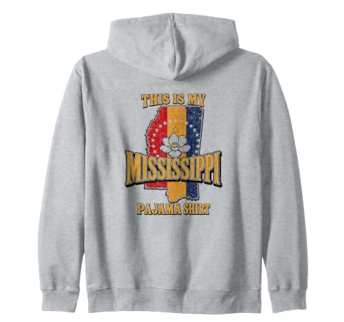 Image of This Is My Mississippi Pajama State Pride Zip Hoodie