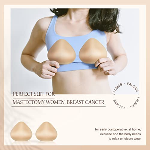 Hercicy 1 Pair Cotton Breast Forms Light Sponge Boobs Mastectomy Breast Cancer Support Bra For Women Enhancer Inserts Prosthesis (C/D-Cup) #TOP4