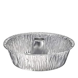 10″ Disposable Round Cake Baking Pans – Aluminum Foil Bundt Tube Tin Great for Baking Decorative Display – Heavy Duty Aluminum Pan for Fruitcake, Angel Food Cake, Cinnamon Buns (50 Counts)