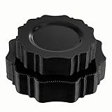 COLOSUS Black Plastic Plates Set,Heavy Duty Black Disposable Plates for 30 guests,Include 30PCS 10.5inch Dinner Plates and 30PCS 8.25 inch Dessert Plates for Party/Wedding/Birthday
