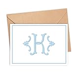 Monogram Note Cards, Personalized Monogrammed Stationery, Single Letter Monogram, Folded Blank Foldover Cards, Thank You Notes, Custom Initial Stationary, Notecards, Set of 10 Cards and Envelopes 24-2