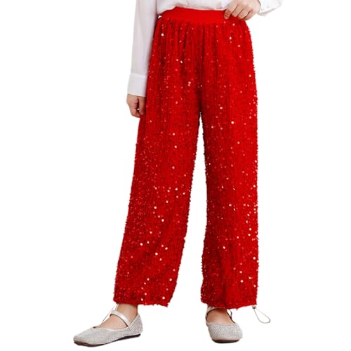 YiZYiF Toddler Baby Girls Jazz Dance Stage Performance Outfits Sparkling Long Trousers Ruffle Leggings2