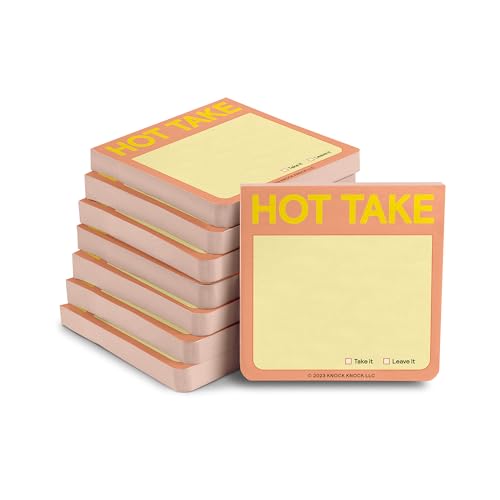 Blocs de notes adhésifs Knock Knock Hot Take lot de 8 de 100 feuilles pour bureau