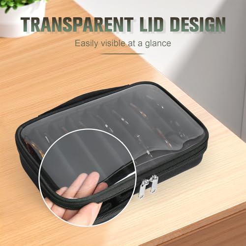 Image of Sunglasses Organizer Case for Multiple Pairs, Eyeglasses Storage Box Hard Shell Travel Eyewear Case Zipper Men Women