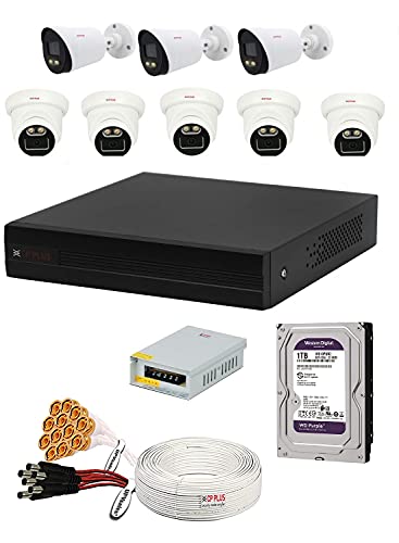 CP Plus 2.4 MP Guard+ Colorful Vision in Night 8 Camera Combo Kit with (8Ch DVR, 5 Dome Cameras , 3 Bullet Cameras, 1 TB HDD, Power Supply, 90Mtr Cable, Connectors) CCTV Security Camera Set CP Plus 2.4 MP Guard+ Colorful Vision in Night 8 Camera Combo Kit with (8Ch DVR, 5 Dome Cameras , 3 Bullet Cameras, 1 TB HDD, Power Supply, 90Mtr Cable, Connectors) CCTV Security Camera Set