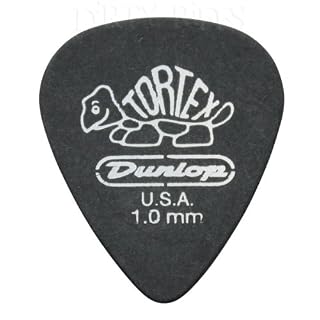 12 x Dunlop Modèle Tortex Pitch Black Standard Lot de 6 médiators pour guitare 1 mm dans une boîte de rangement pratique - Les Beatles, Paul McCartney, John Lennon, RIngo Starr, George Harrison