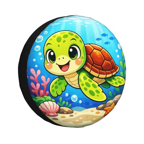 Image of Sea Turtle Spare Tire Cover - Funny Wheel Protectors Waterproof Universal Wheel Cover for SUV Rv Travel Trailer Camper Truck 16 Inch