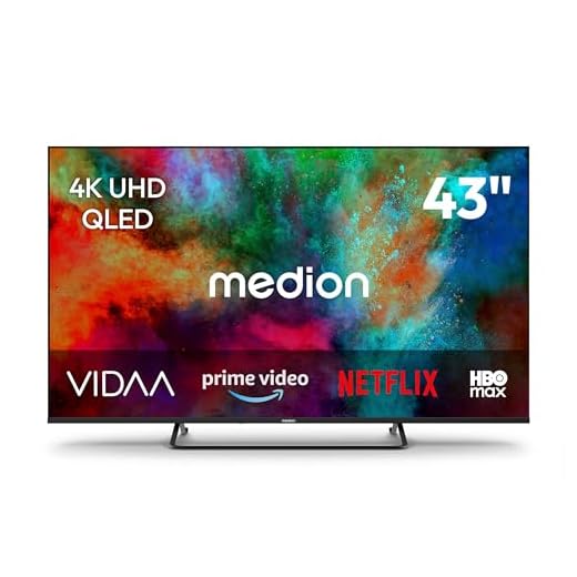 MEDION 108 cm (43 Zoll) QLED Fernseher (Smart-TV, Dolby Vision HDR, HBO Max, MagentaTV, Prime Video, Disney+, DAZN, Paramount+, Dolby Atmos, VIDAA Store, PVR, Bluetooth, MD 843602)
