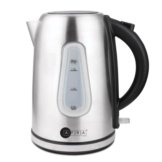 AFRAElectric Kettle, 1.7L Capacity, 2200W, Automatic Shut-off, Overheat Protection, Stainless Steel Finish, 2 years warranty