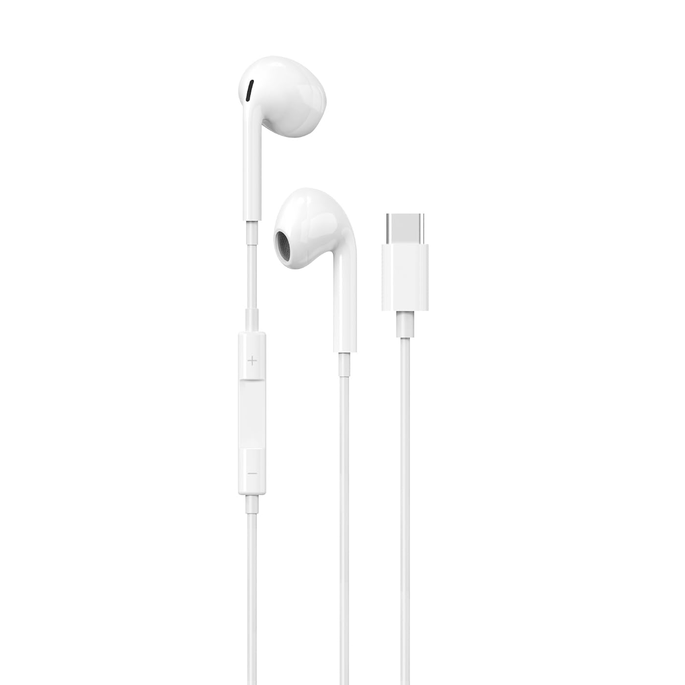 Maplin USB-C In-Ear Headphones - White - 1.2m
