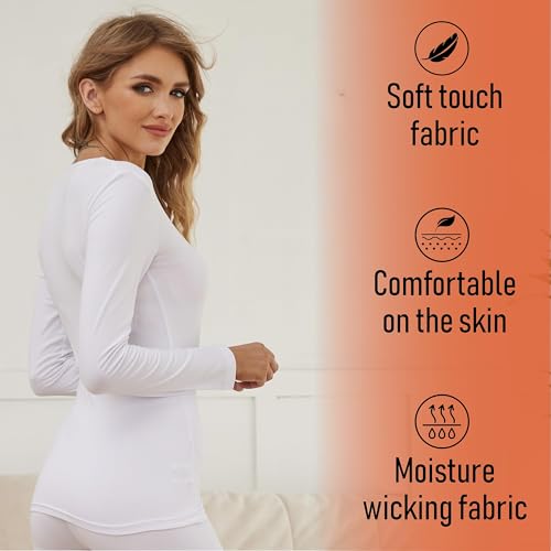 The Essentials Wardrobe Ladies TEW Long Sleeve Thermal Top - White - 12-14 - Image 4