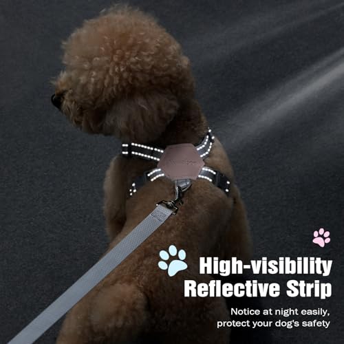 Pawaboo Hundegeschirr mit Hundeleine Set, X-Rahmen Verstellbares Anti Zug Anti-Erstickung Hund Brustgeschirr für Kleine, Mittelgroße Hunde & Welpen, Hundeweste mit Leine, S, Rosa Gänseblume