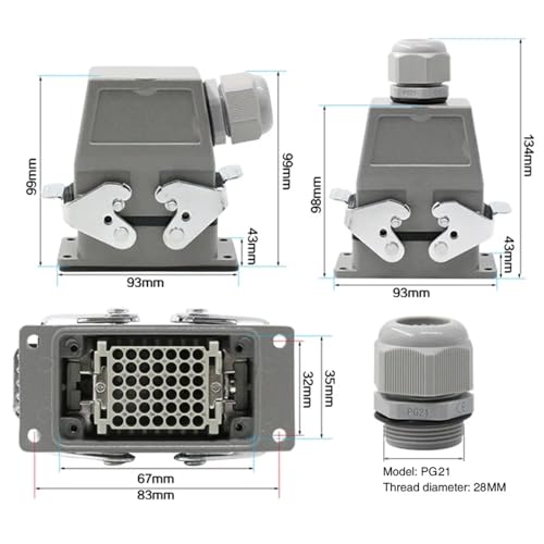 Connecteur robuste 42 cœurs hdc-hdd-042 étanche 10A