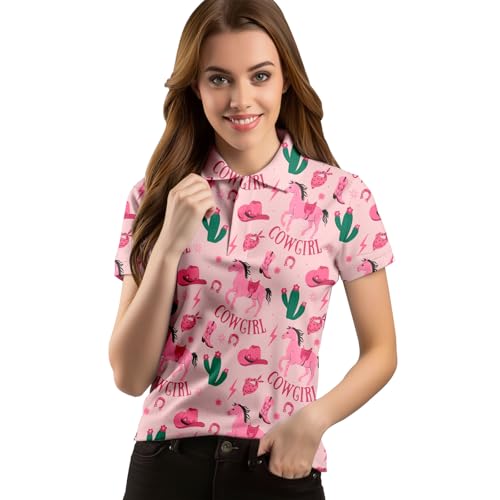 80s 90s Funny Golf Shirts for Women Quick Dry Golf Outfits Athletic Golf Top Printed Golf Tennis Shirts