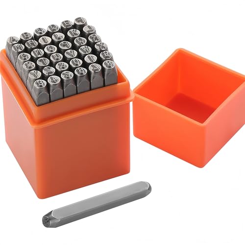 Image of Gaipay 37 Pcs Letter & Number Stamping Punch Set for Metal, 3mm Steel Die Tool Kit for Jewelry Making, Woodworking & Leather Crafting, with Alphabet & Heart Symbol Set & Storage Box