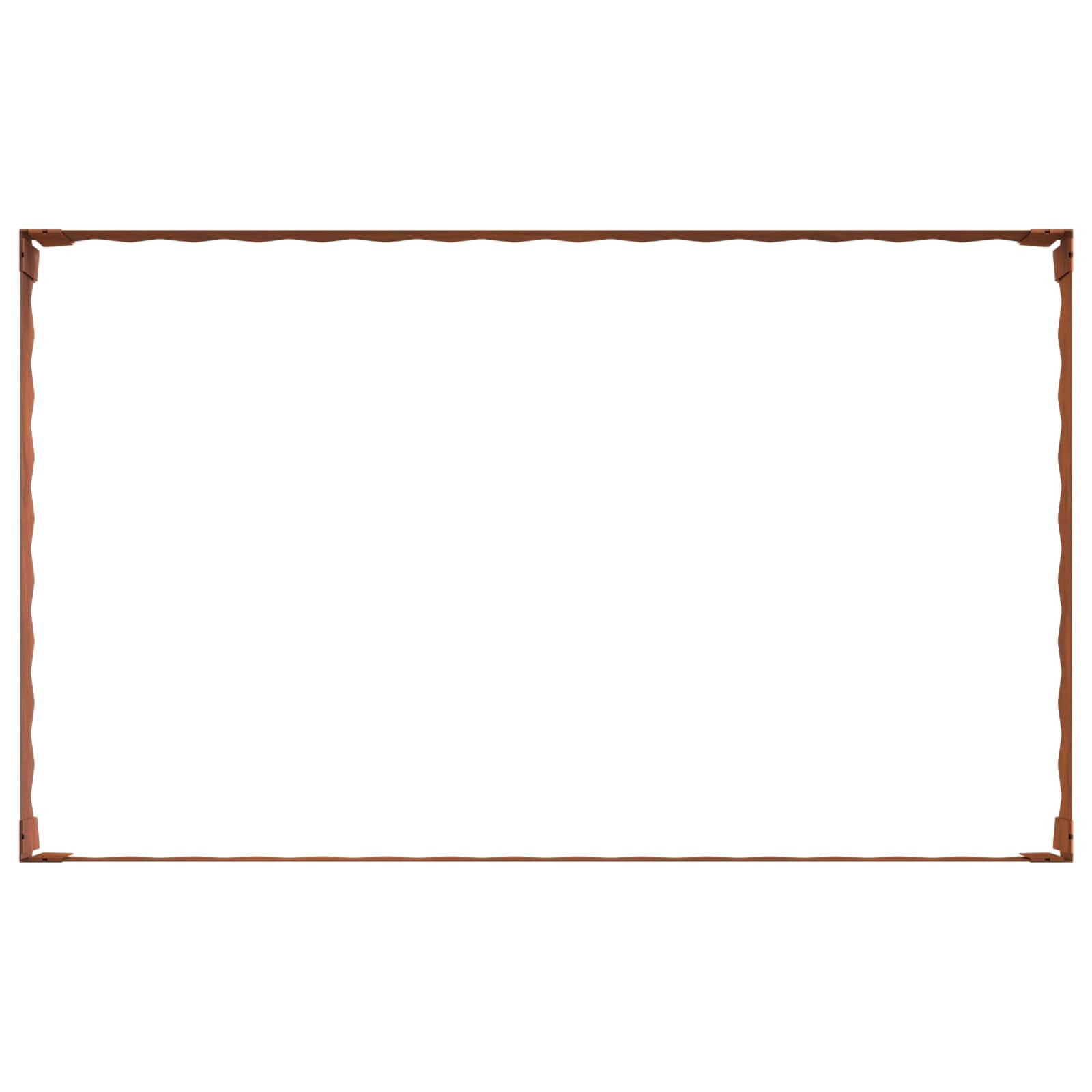 Obramowanie trawnika ze stali, zardzewiałe, 4 sztuki, 100 x 60 x 20 cm, obramowanie grządki ogrodowej z systemem wtykowym, do grządek i rabatek na rośliny w ogrodzie przed domem i w ogrodzie