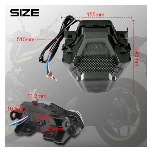 Luz trasera moto LED con intermitente para Yamaha MT-03 y R3 3