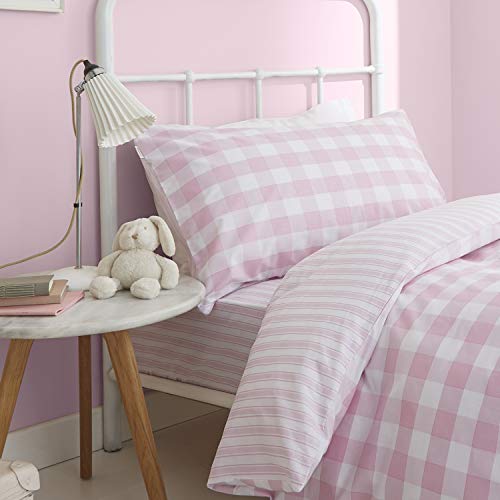 Catherine Lansfield Check and Stripe Pink