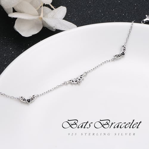 Image of Ladytree Bracelet for Women 925 Sterling Silver Cute Flying Bat /Blue Jay /Turtle /Bunny /Stingary /Octopus Charm Adjustable Bracelet Ocean Jewelry Gifts for Teen Girls Mother Wife Daughter Family