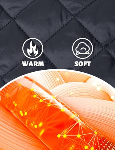 Image of TACVASEN Men's Bomber Jacket Fall Winter Warm Full Zip Windbreaker Jackets | Water-repellent windproof quilted jacket, 3 utility pockets, versatile for fall winter cold weather