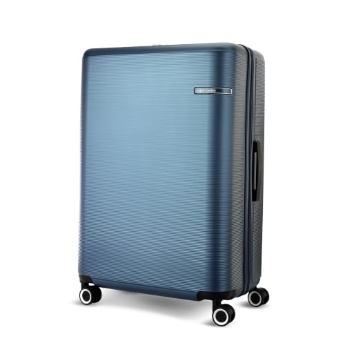 Image of Samsonite Trolley Bag Suitcase for Travel | STAREN 75 Cms Polycarbonate Hardsided Large Check-in Luggage Trolley Bag, Navy