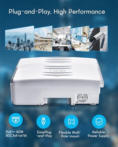 Image of Outdoor Poe Switch with 8 Port Poe+2G Uplink+1SFP Slot, IEEE802.3af /at /bt, All-in-One Box, 60W PoE++, 120W High Power Output, Play & Plug, Fan-Less Unmanaged, AI Watchdog. (16)