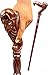 Wooden Skull Face Walking Stick Folding Cane Hand Carved Unique Handle Stick