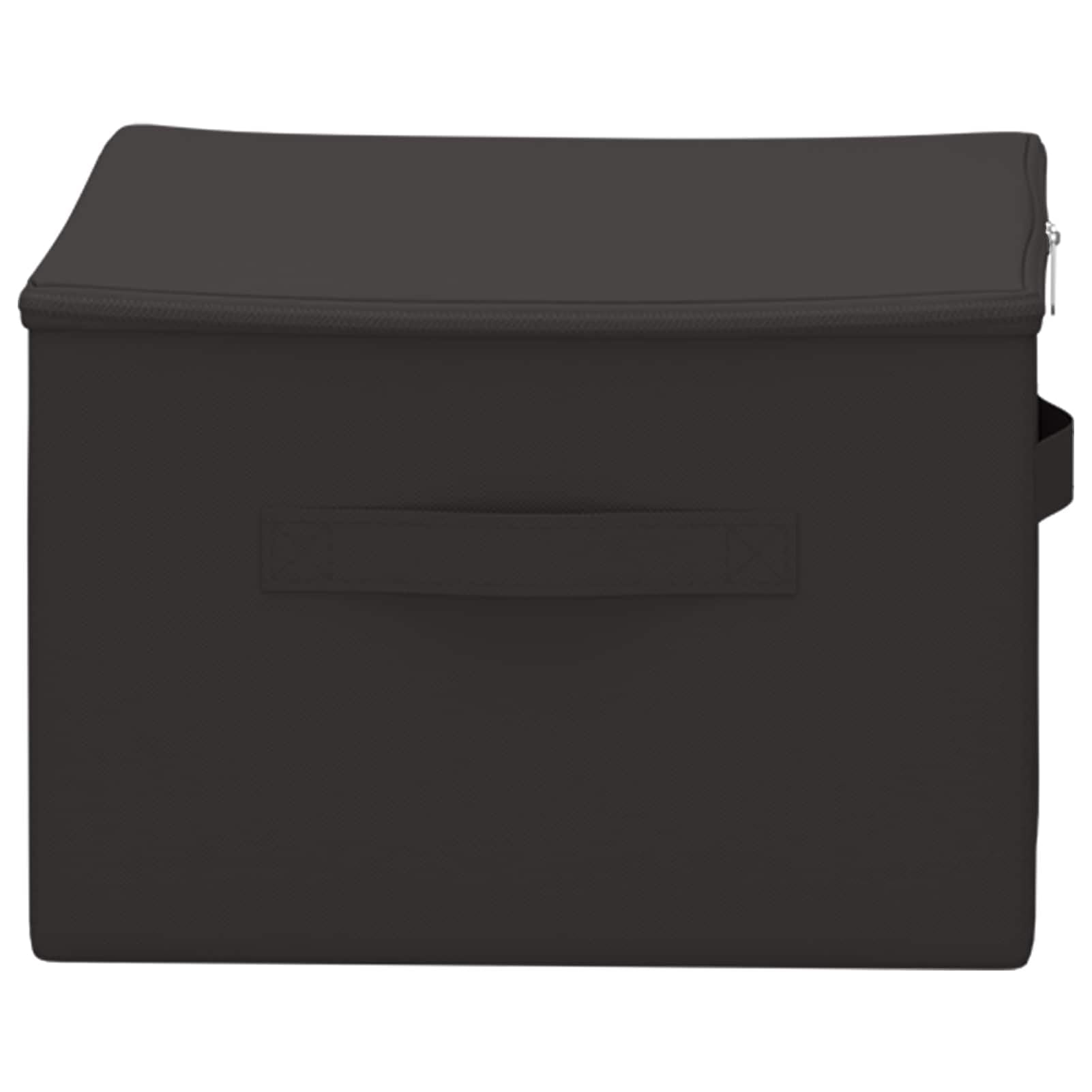 Gecheer Aufbewahrungsbox 24 pcs Anthrazit 43 x 34 x 23 cm Vliesstoff, Unterbett Faltbare Kleiderbox mit Reißverschluss & Deckel für Kleiderschrank Bettkasten42024579
