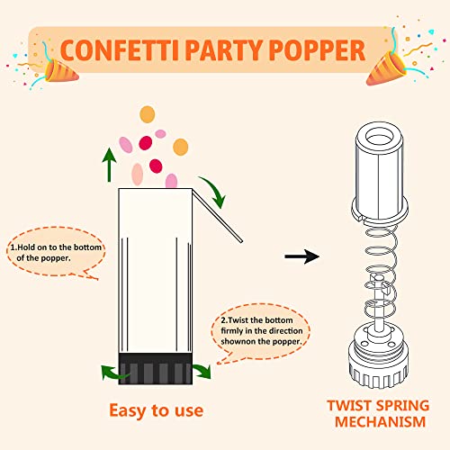 Image of Confetti Poppers Cannons for Wedding Birthday Graduation Baby Shower Kids Fun Party Supplies Decorations and Favors (Colorful)