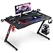 Produktbild GTPLAYER Gaming Tisch Gaming Schreibtisch Gamer Tisch Ergonomischer PC Tisch mit Getränk- Kopfhörer-, und Lautsprecher Halter Z-Förmiger 110cm Schwarz