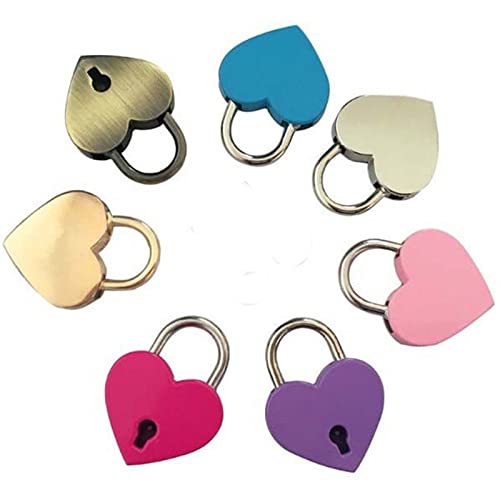 Cadenas en forme de coeur KmoNo rose avec clé en métal pour sac à main - 3