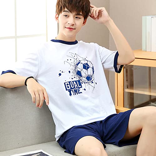 Teen Boys Short Sleeve Cotton 𝐏a𝐣ama Set Crewneck Top and Wide Leg Shorts 𝐏a𝐣amas 2 Piece 𝐏𝐉𝘀 Summer 𝐋oun𝐠ewear2