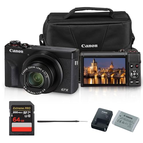 Canon PowerShot G7 X Mark III Digital Camera | 20.1MP 1-Inch Sensor, 4.2X Optical Zoom, 4K UHD Video, Wi-Fi & Bluetooth | Vlogging & Travel Camera with Bag and 64GB Card