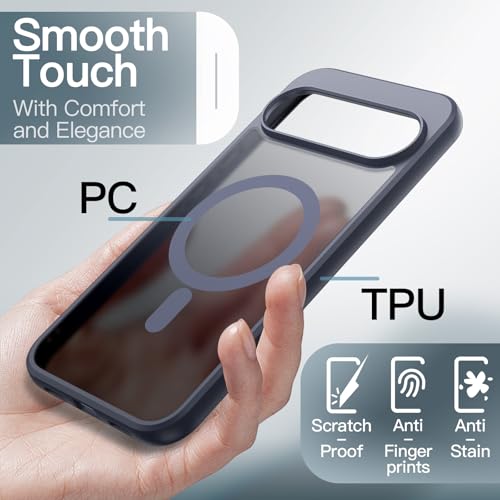 Image of JETech Magnetic Cover Case for Google Pixel 10 Pro XL 2025, Compatible with MagSafe and Pixelsnap Charger, Translucent Matte Back Shockproof Phone Cover (Moonstone)